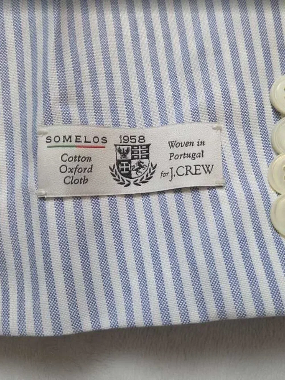 New 42R J.Crew Crosby classic-fit suit jacket in Portuguese cotton oxford stripe
